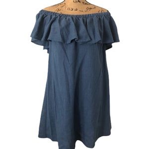 Madwell off the shoulder “denim” dress Medium